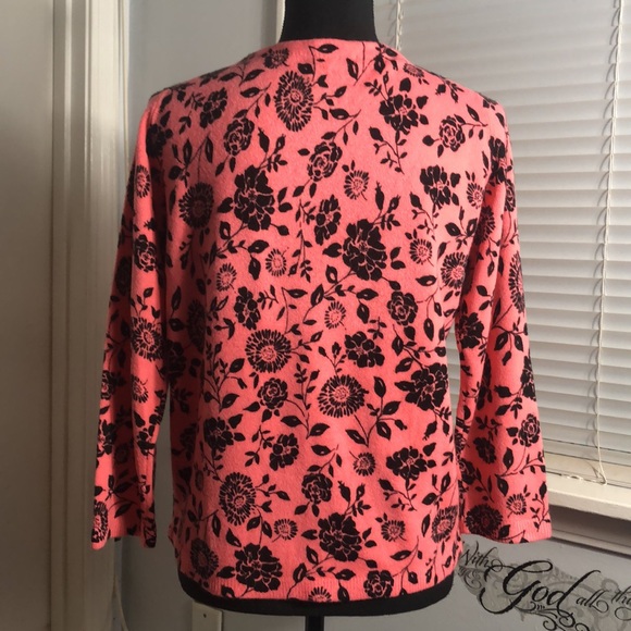 Madison Studio Cardigan Sweater Women's L Pink Black Crop Shrug Crochet … - Picture 4 of 5